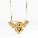 Bee Necklace, solid gold necklace, view 4 | DiaFifth