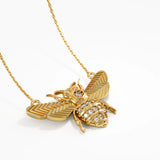Bee Necklace, solid gold necklace, view 8 | DiaFifth