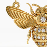 Bee Necklace, solid gold necklace, view 2 | DiaFifth