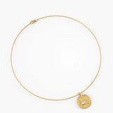 Celestial Disc Necklace, solid gold necklace, view 5 | DiaFifth