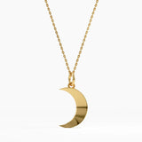 Moon Necklace, solid gold necklace | DiaFifth