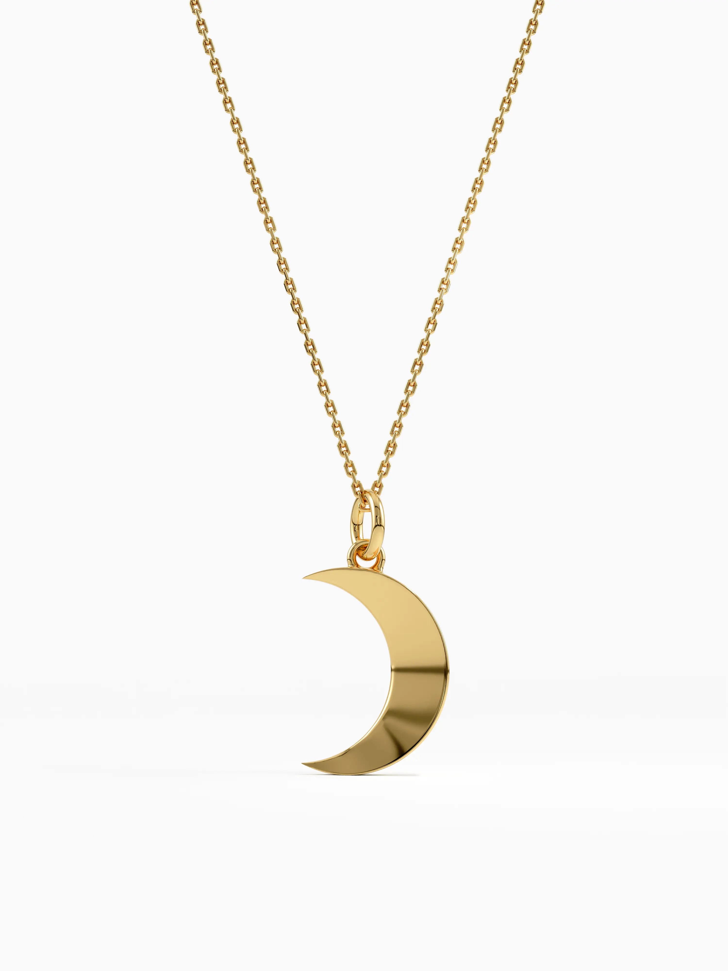 Moon Necklace, solid gold necklace | DiaFifth