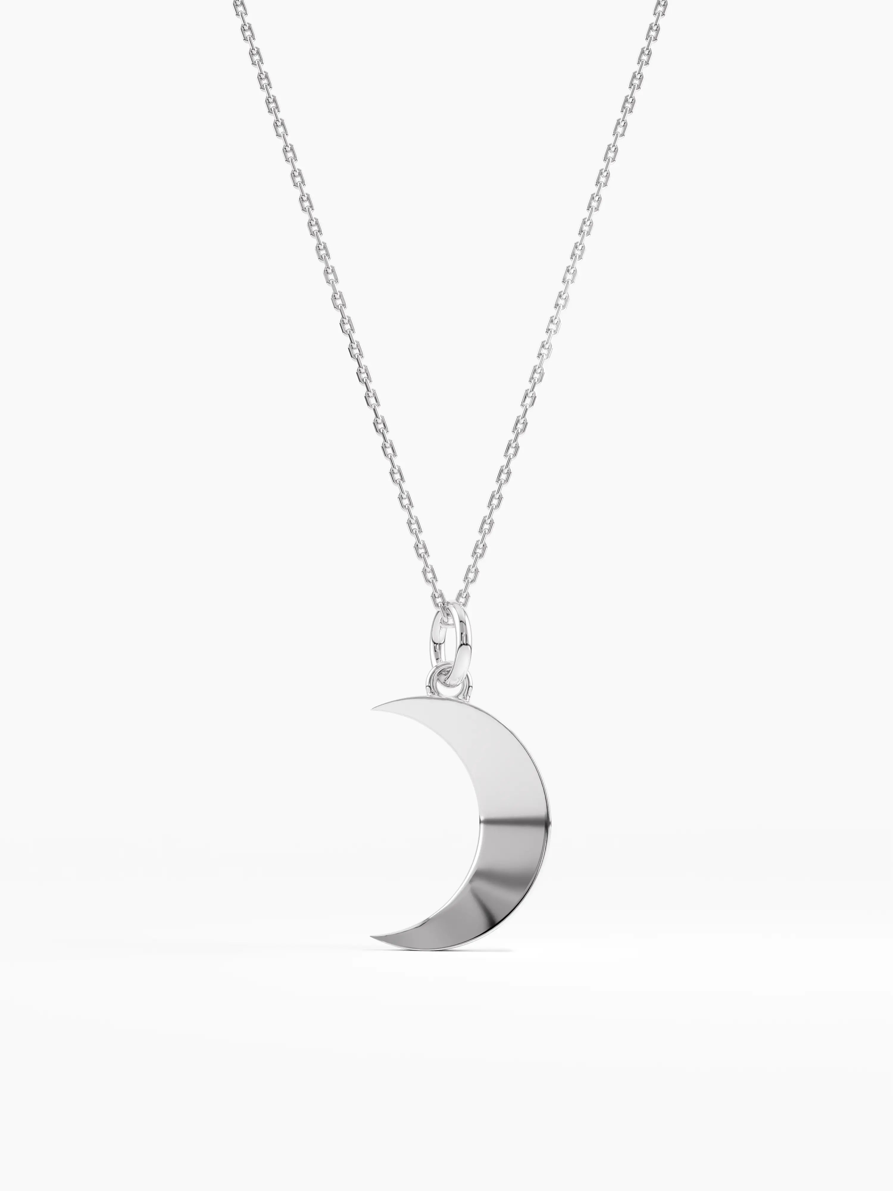 Moon Necklace, solid gold necklace, view 7 | DiaFifth