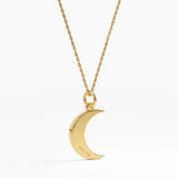 Moon Necklace, solid gold necklace, view 5 | DiaFifth