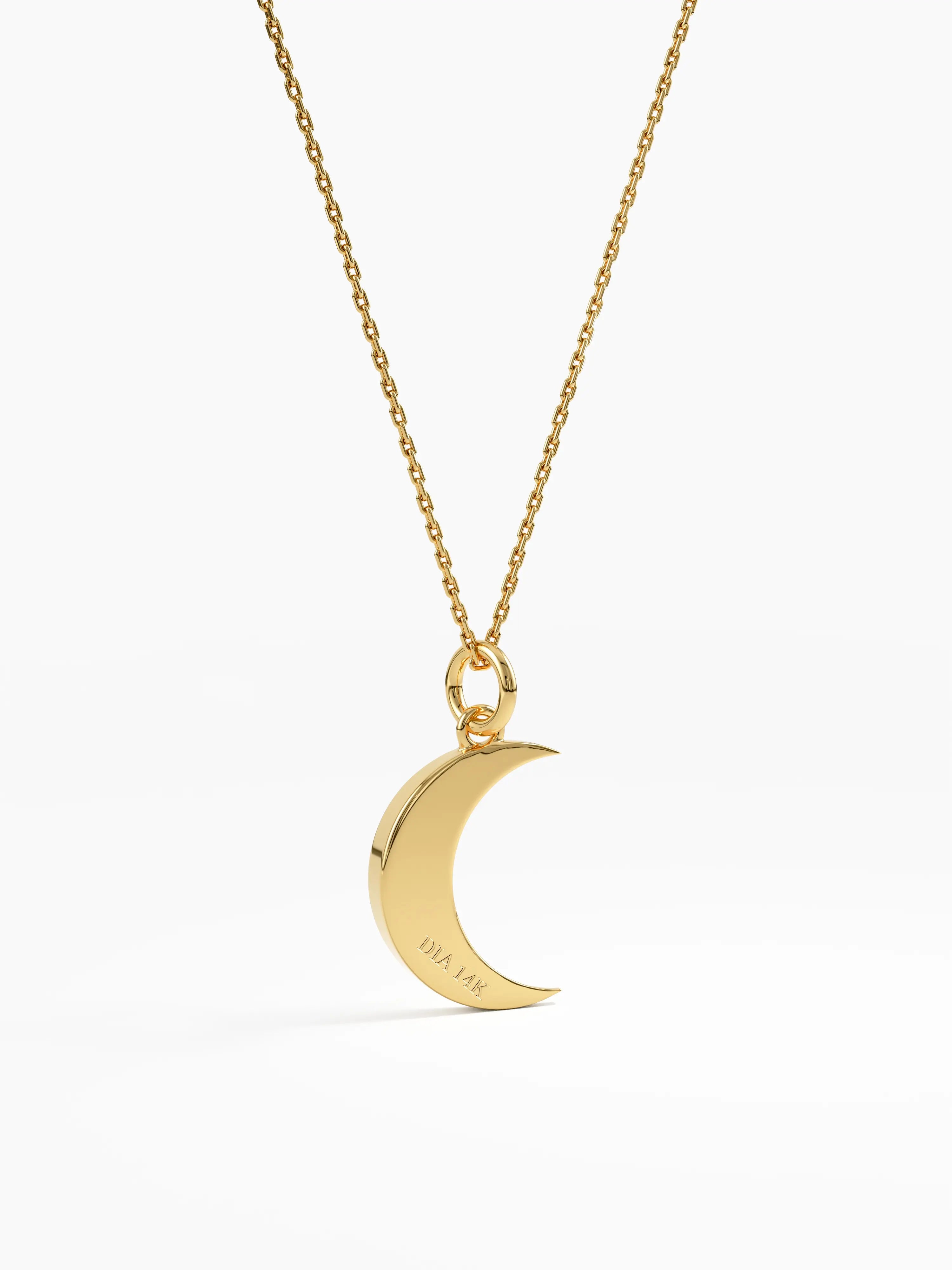 Moon Necklace, solid gold necklace, view 5 | DiaFifth
