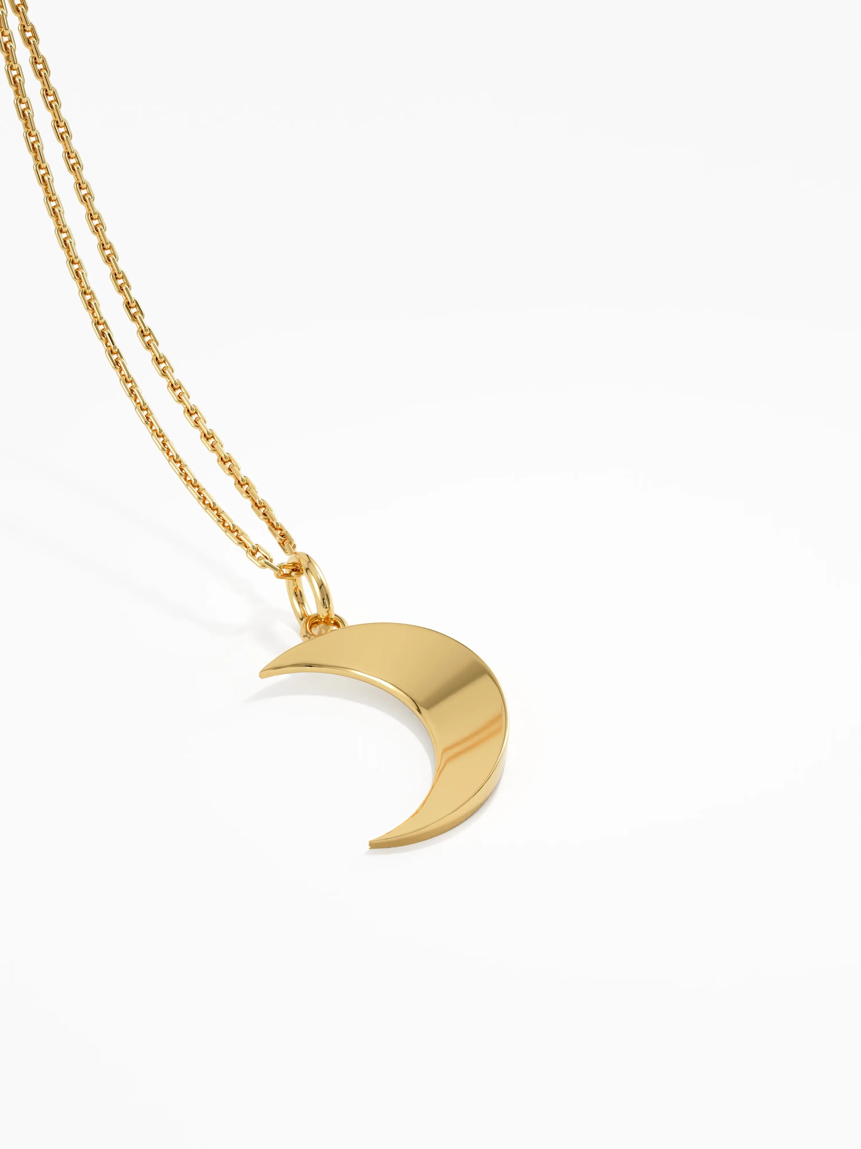 Moon Necklace, solid gold necklace, view 8 | DiaFifth
