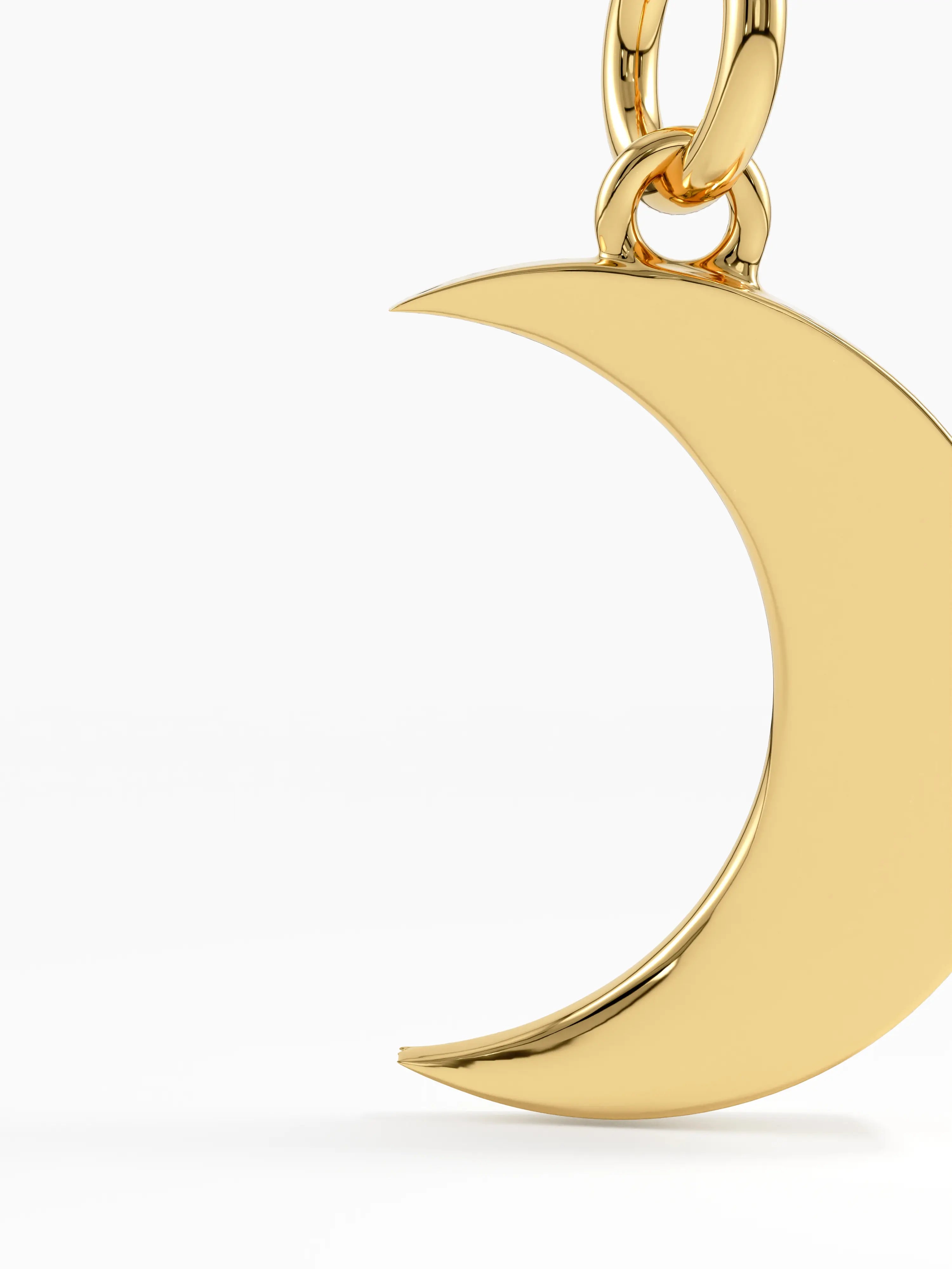 Moon Necklace, solid gold necklace, view 2 | DiaFifth