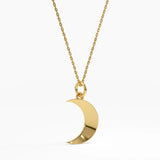 Moon Necklace, solid gold necklace, view 9 | DiaFifth