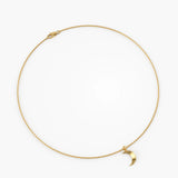 Moon Necklace, solid gold necklace, view 4 | DiaFifth