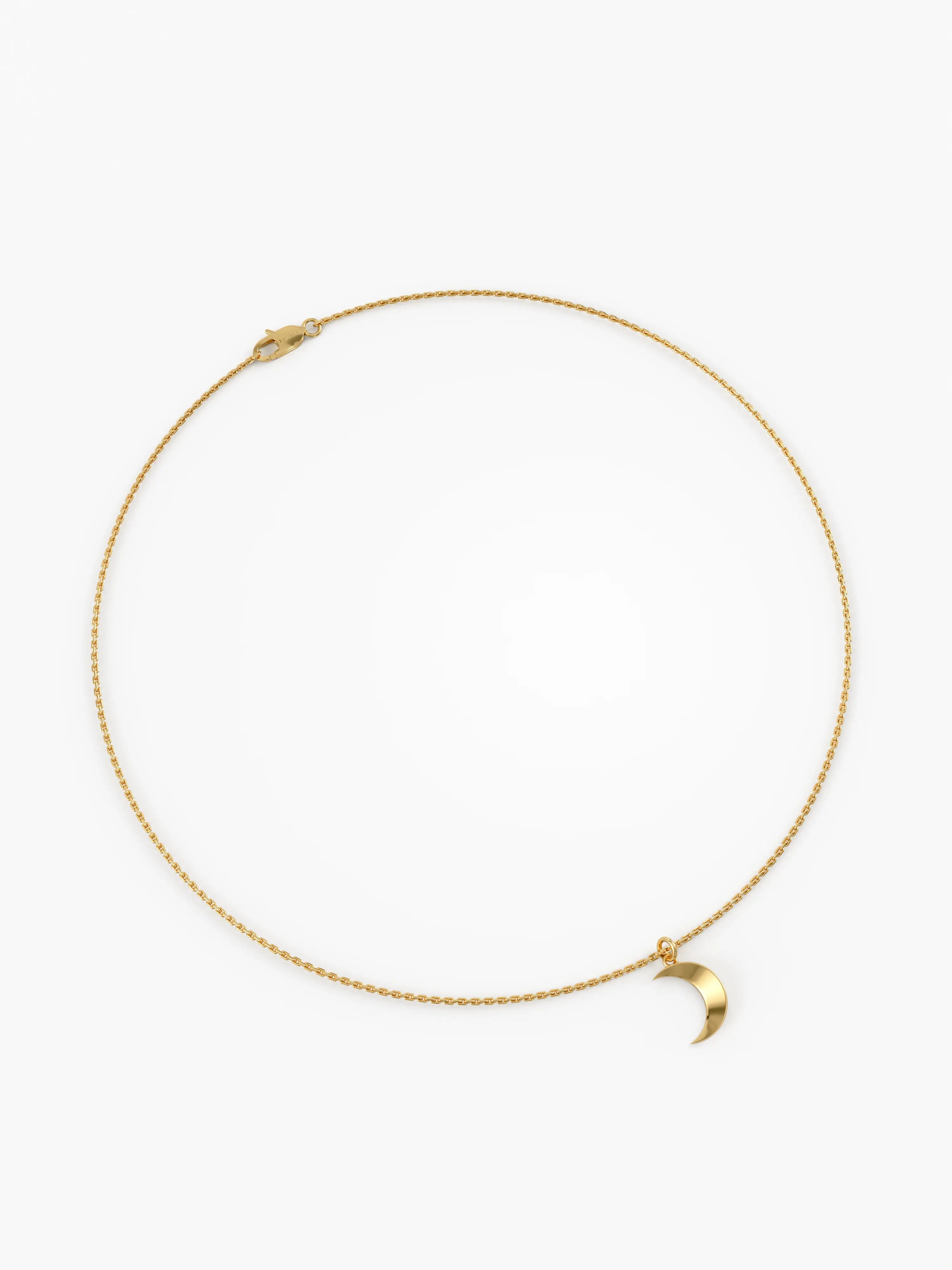 Moon Necklace, solid gold necklace, view 4 | DiaFifth