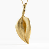 Leaf Necklace, solid gold necklace, view 8 | DiaFifth