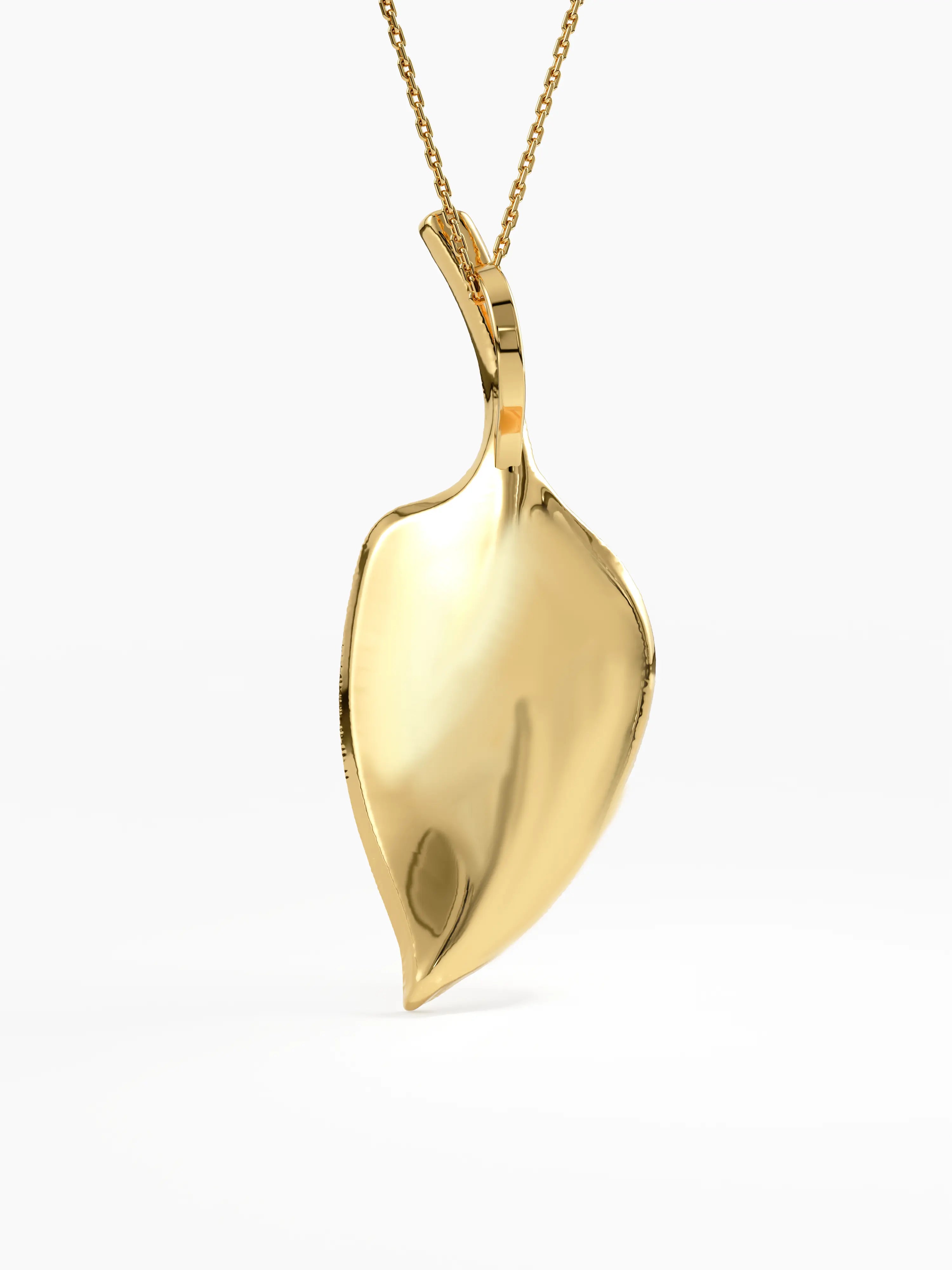 Leaf Necklace, solid gold necklace, view 4 | DiaFifth