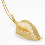 Leaf Necklace, solid gold necklace, view 9 | DiaFifth