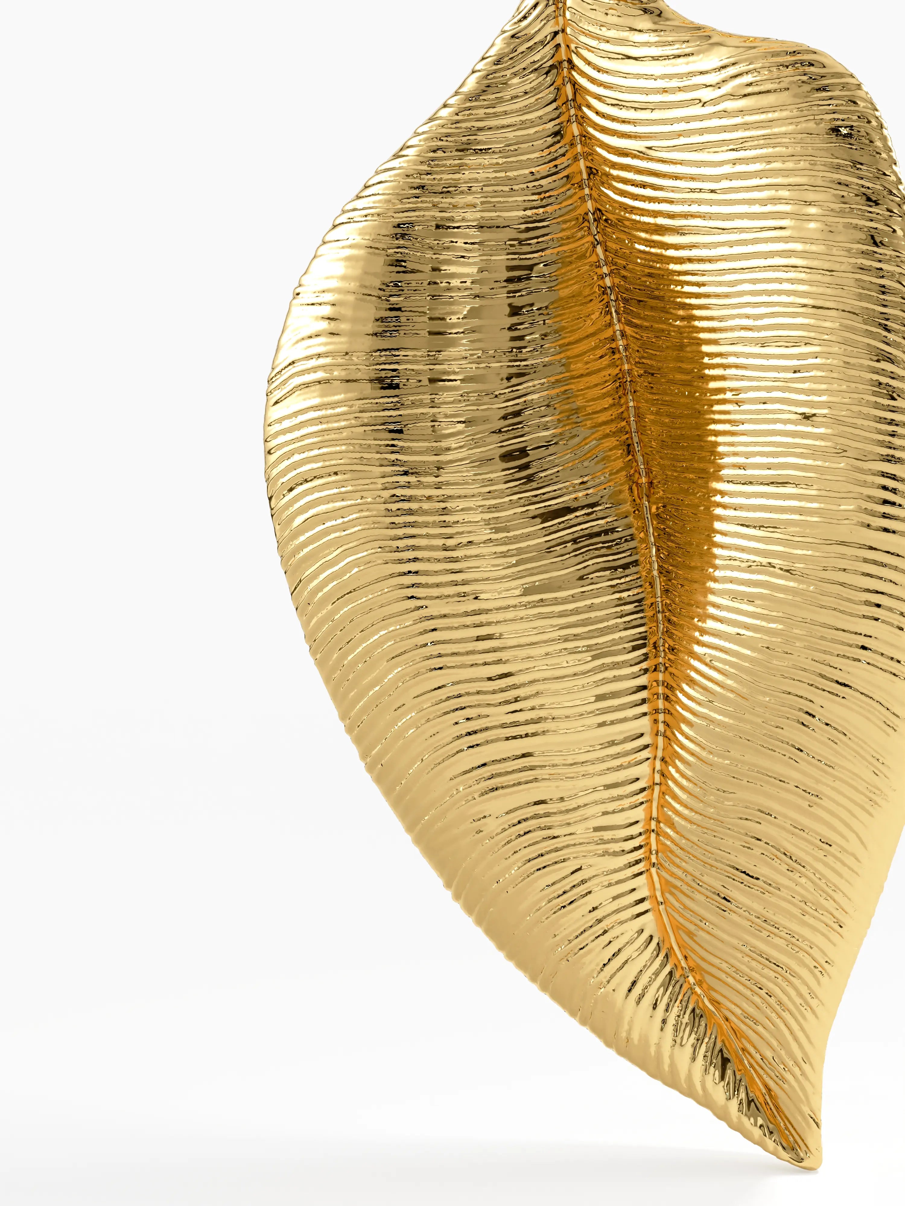 Leaf Necklace, solid gold necklace, view 2 | DiaFifth