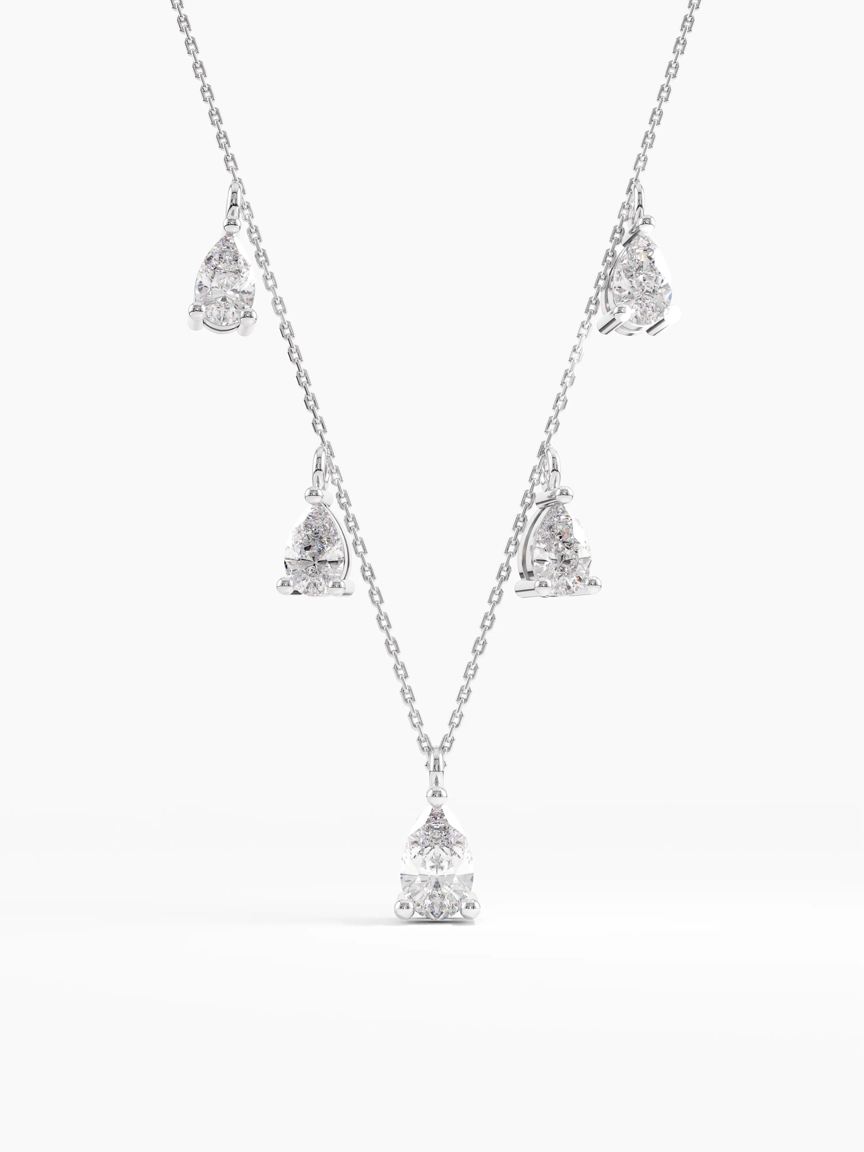 5 Diamond Necklace, solid gold necklace, view 7 | DiaFifth
