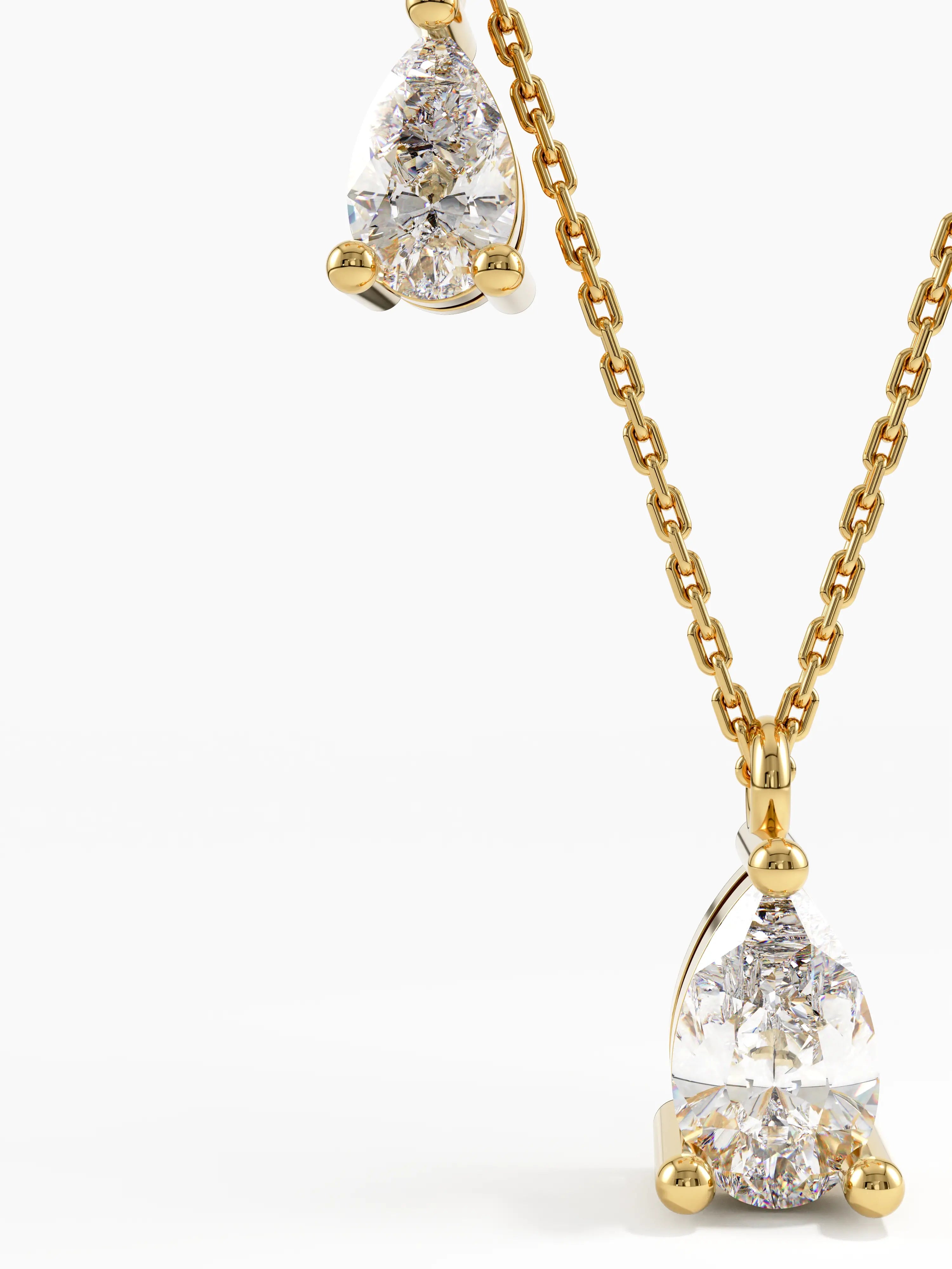 5 Diamond Necklace, solid gold necklace, view 2 | DiaFifth