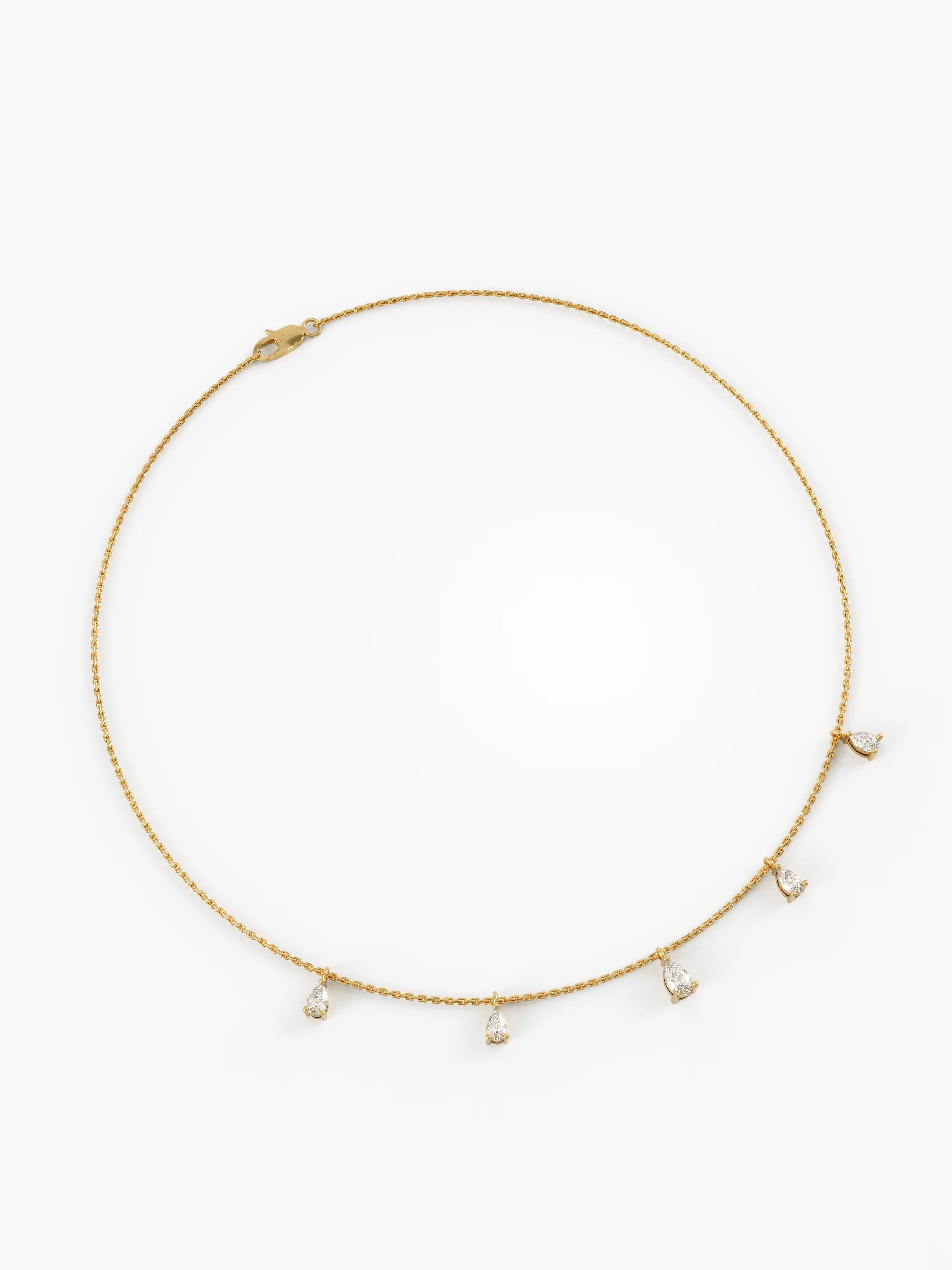5 Diamond Necklace, solid gold necklace, view 5 | DiaFifth