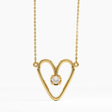Heart Necklace, solid gold necklace | DiaFifth