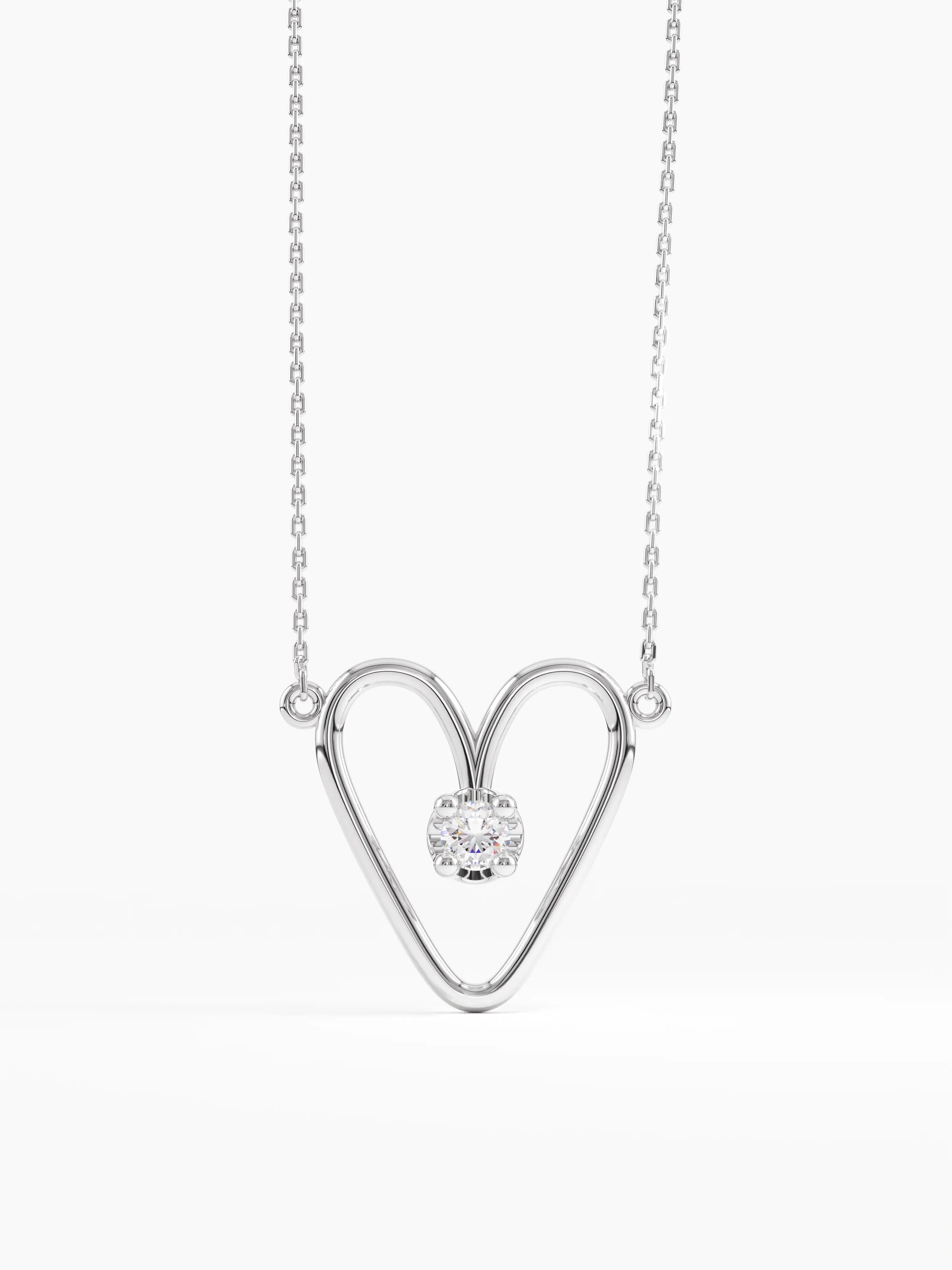 Heart Necklace, solid gold necklace, view 7 | DiaFifth