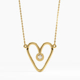 Heart Necklace, solid gold necklace, view 4 | DiaFifth