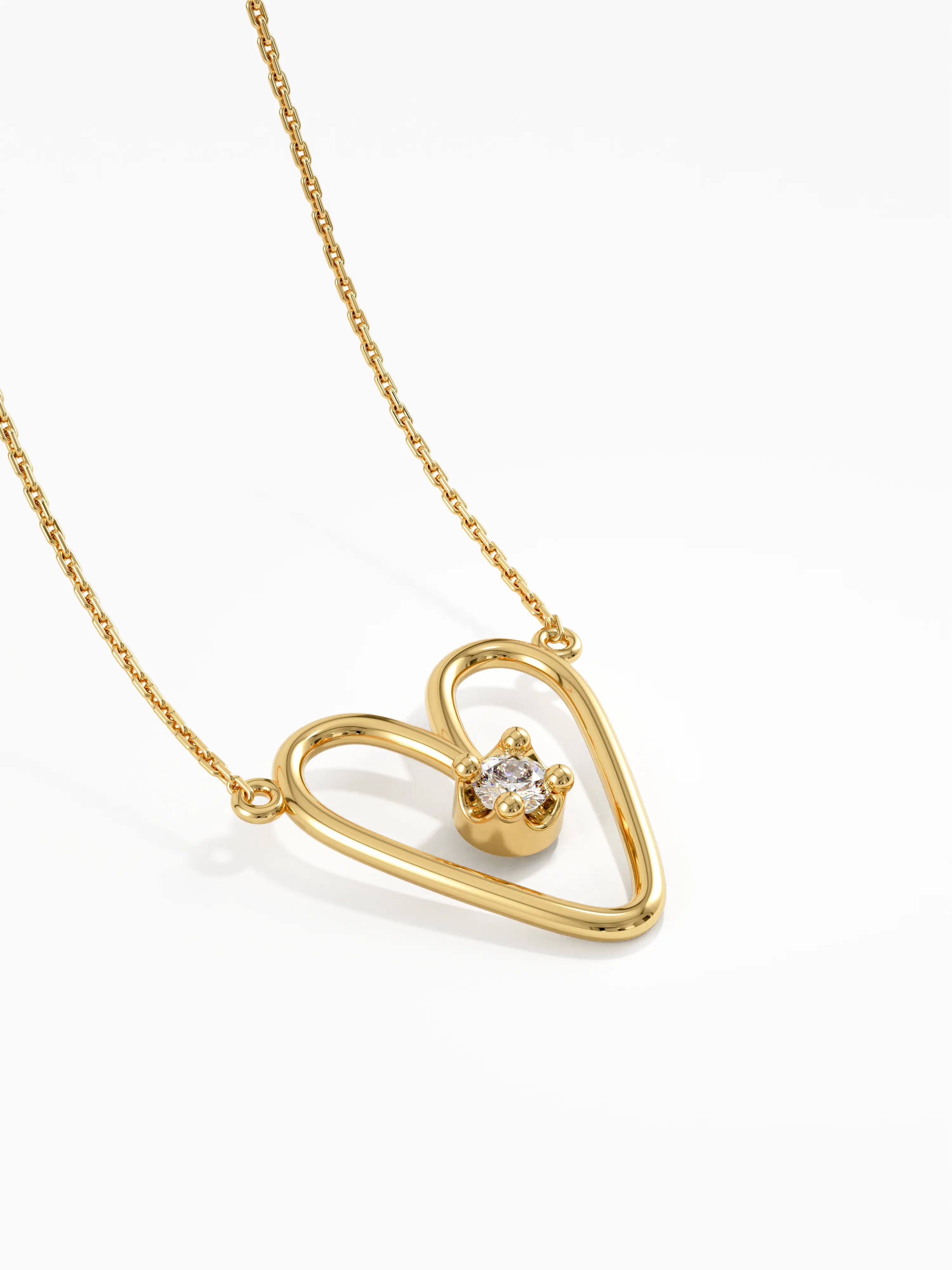 Heart Necklace, solid gold necklace, view 8 | DiaFifth