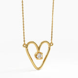 Heart Necklace, solid gold necklace, view 9 | DiaFifth