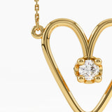 Heart Necklace, solid gold necklace, view 2 | DiaFifth