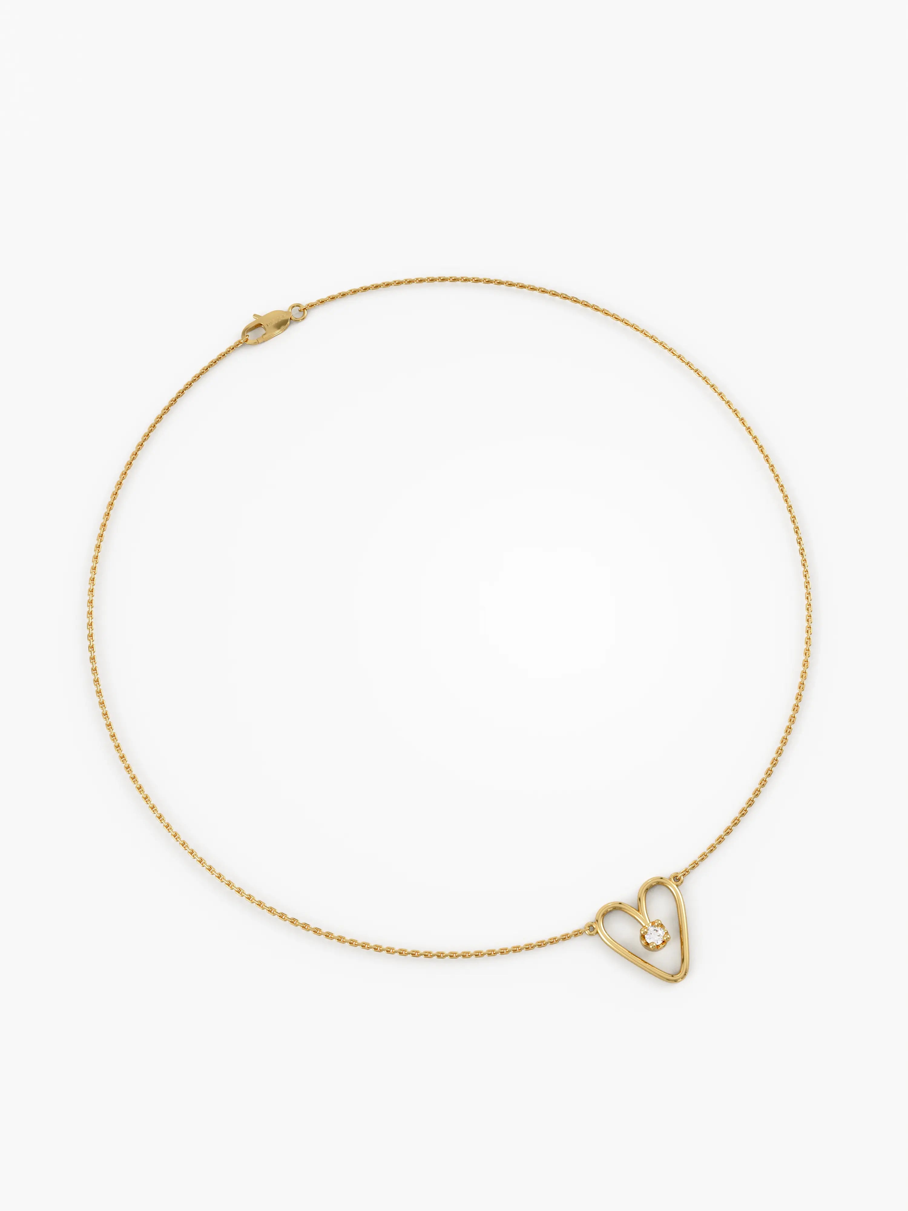 Heart Necklace, solid gold necklace, view 5 | DiaFifth