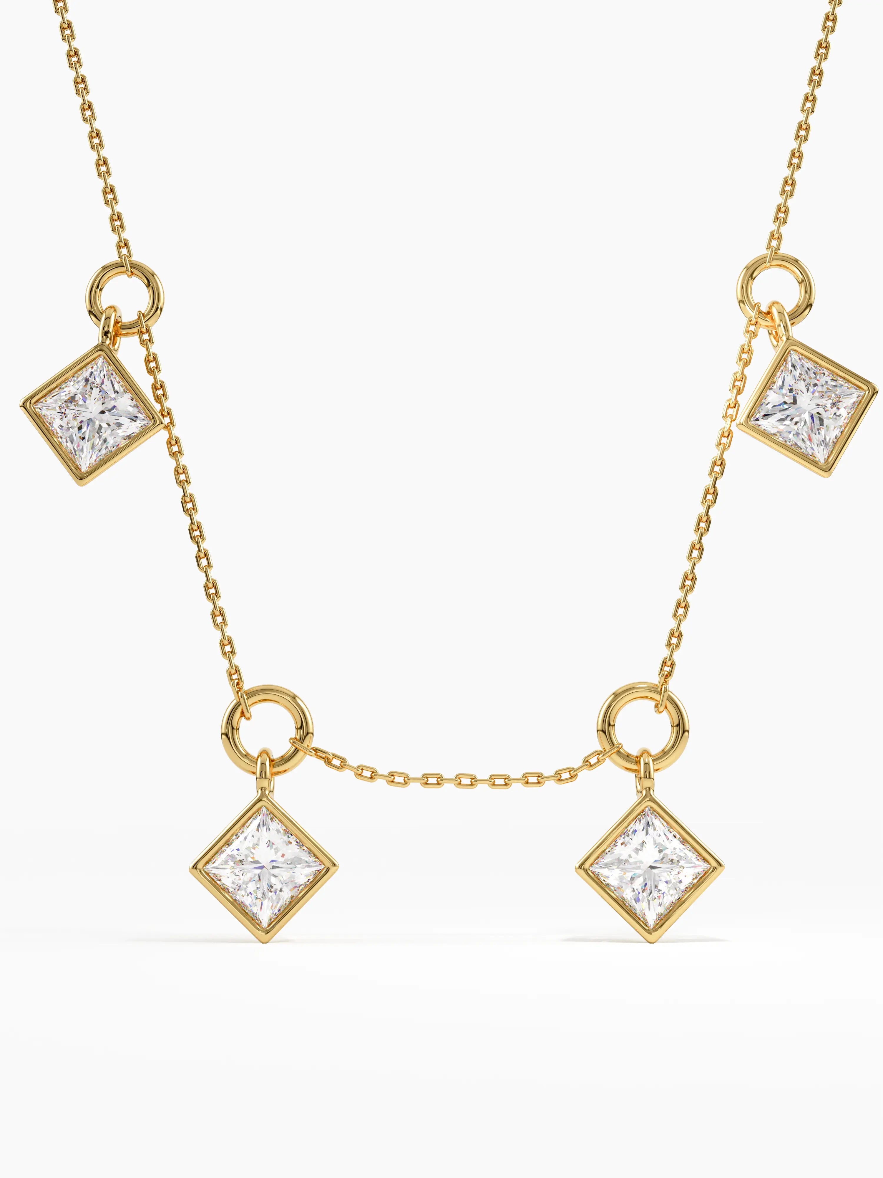 Princess Necklace, solid gold necklace | DiaFifth