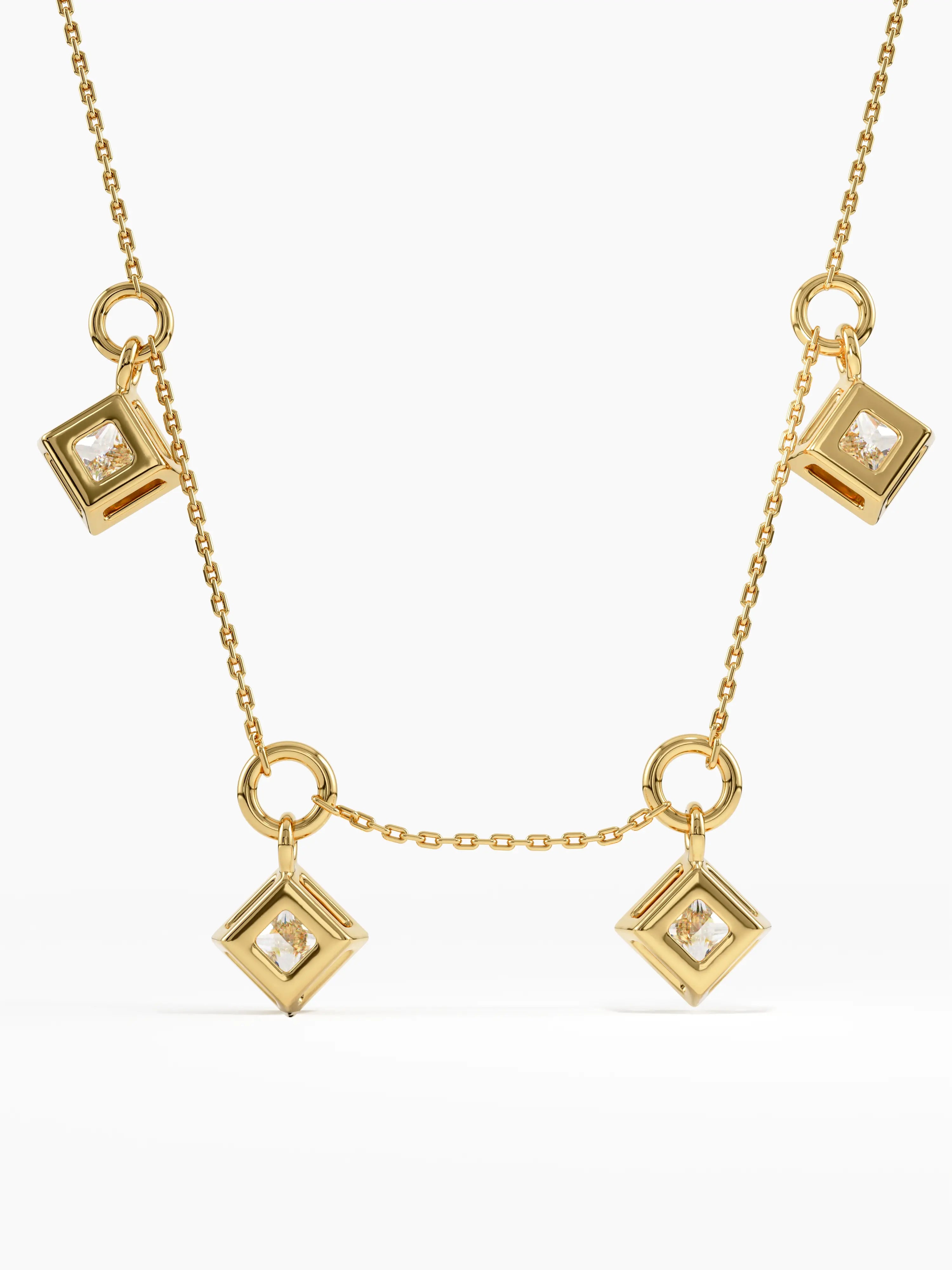 Princess Necklace, solid gold necklace, view 4 | DiaFifth