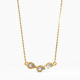Pear Trio Necklace, solid gold necklace | DiaFifth