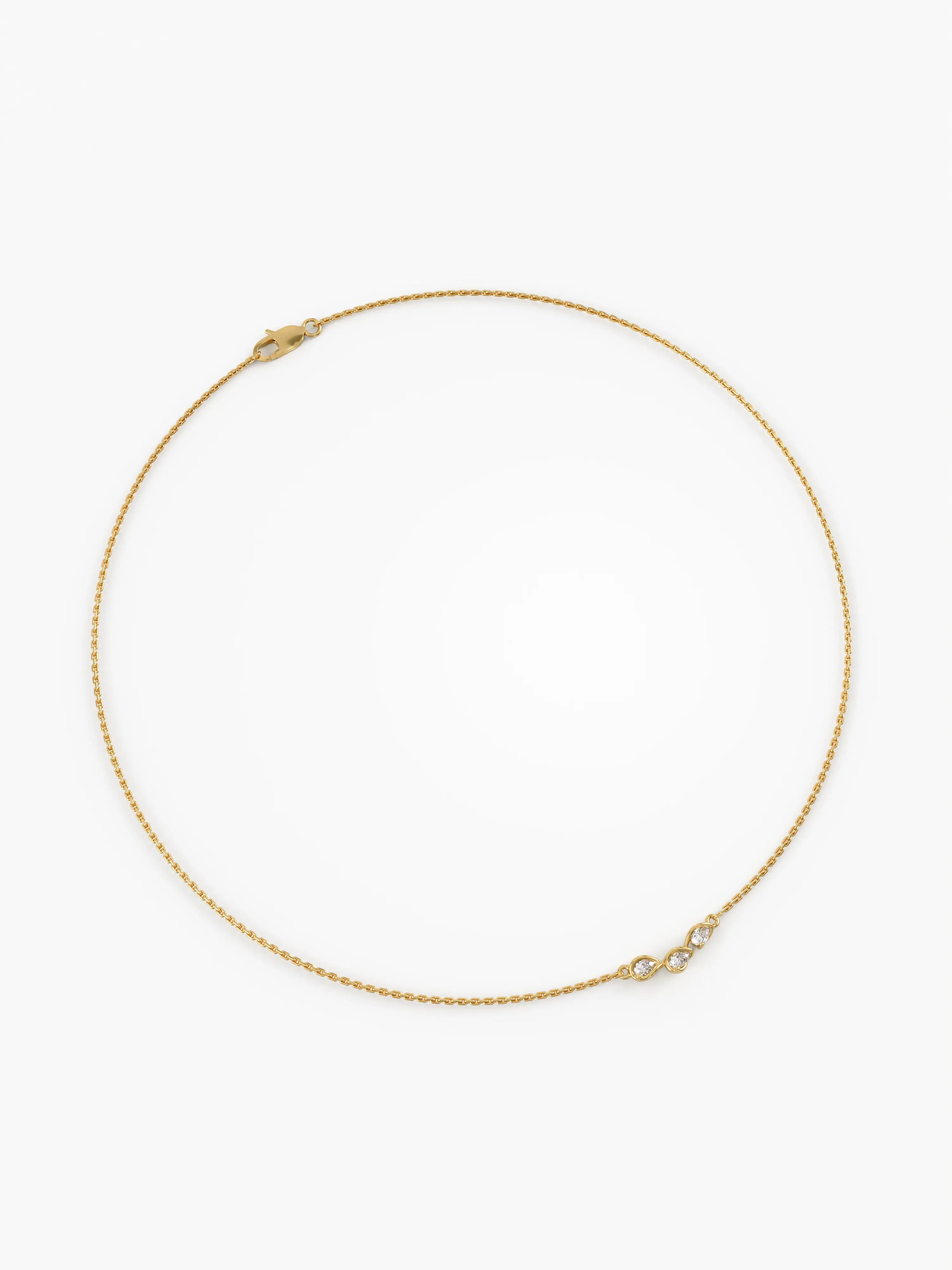 Pear Trio Necklace, solid gold necklace, view 5 | DiaFifth