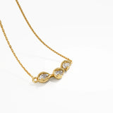 Pear Trio Necklace, solid gold necklace, view 8 | DiaFifth