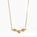 Pear Trio Necklace, solid gold necklace, view 4 | DiaFifth
