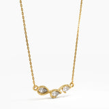 Pear Trio Necklace, solid gold necklace, view 9 | DiaFifth