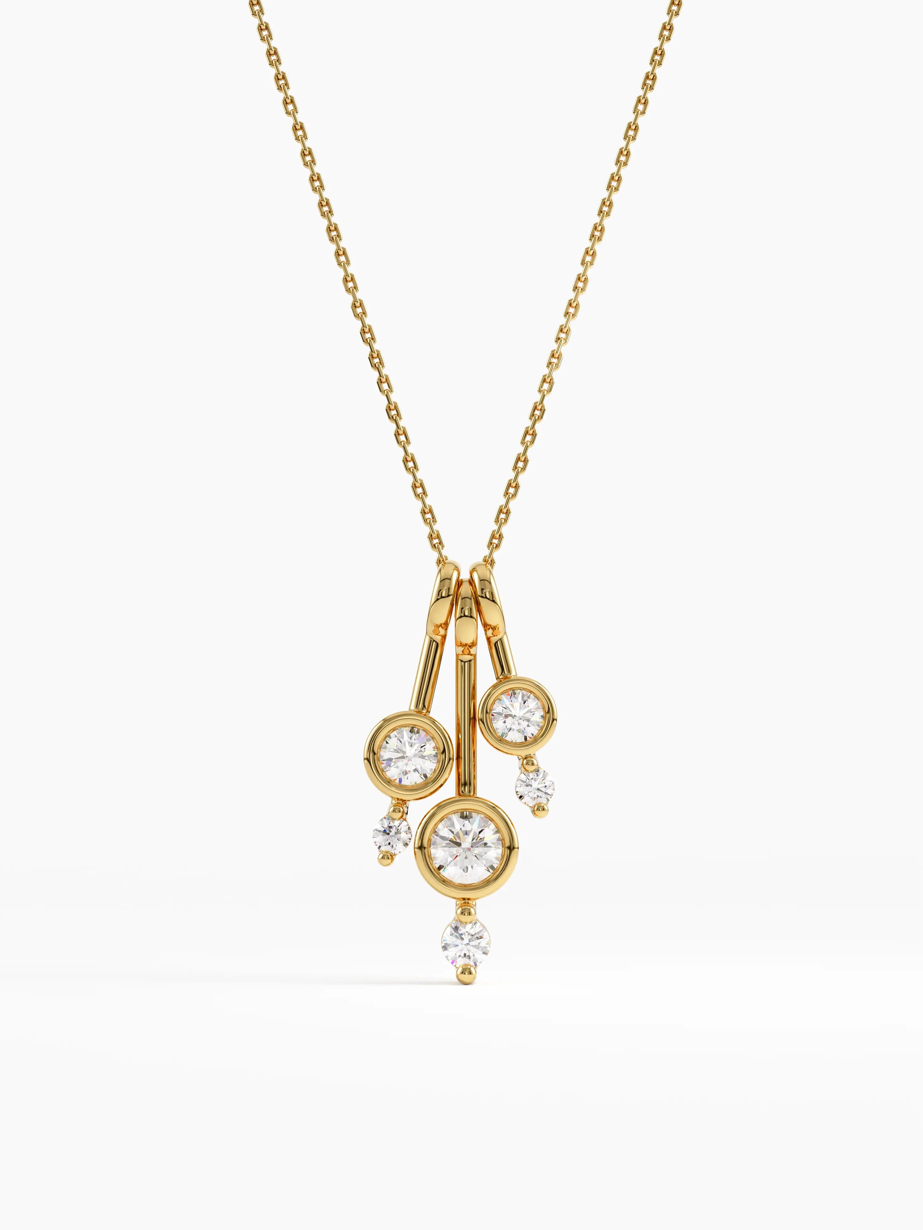 Dangle Necklace, solid gold necklace | DiaFifth