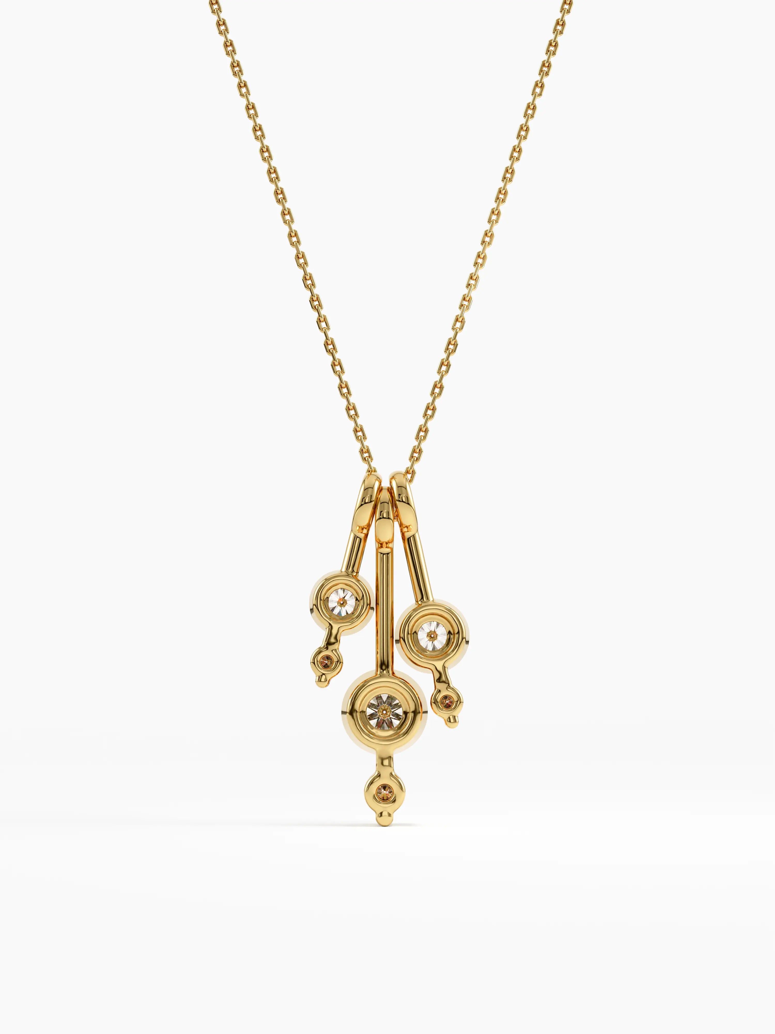 Dangle Necklace, solid gold necklace, view 4 | DiaFifth