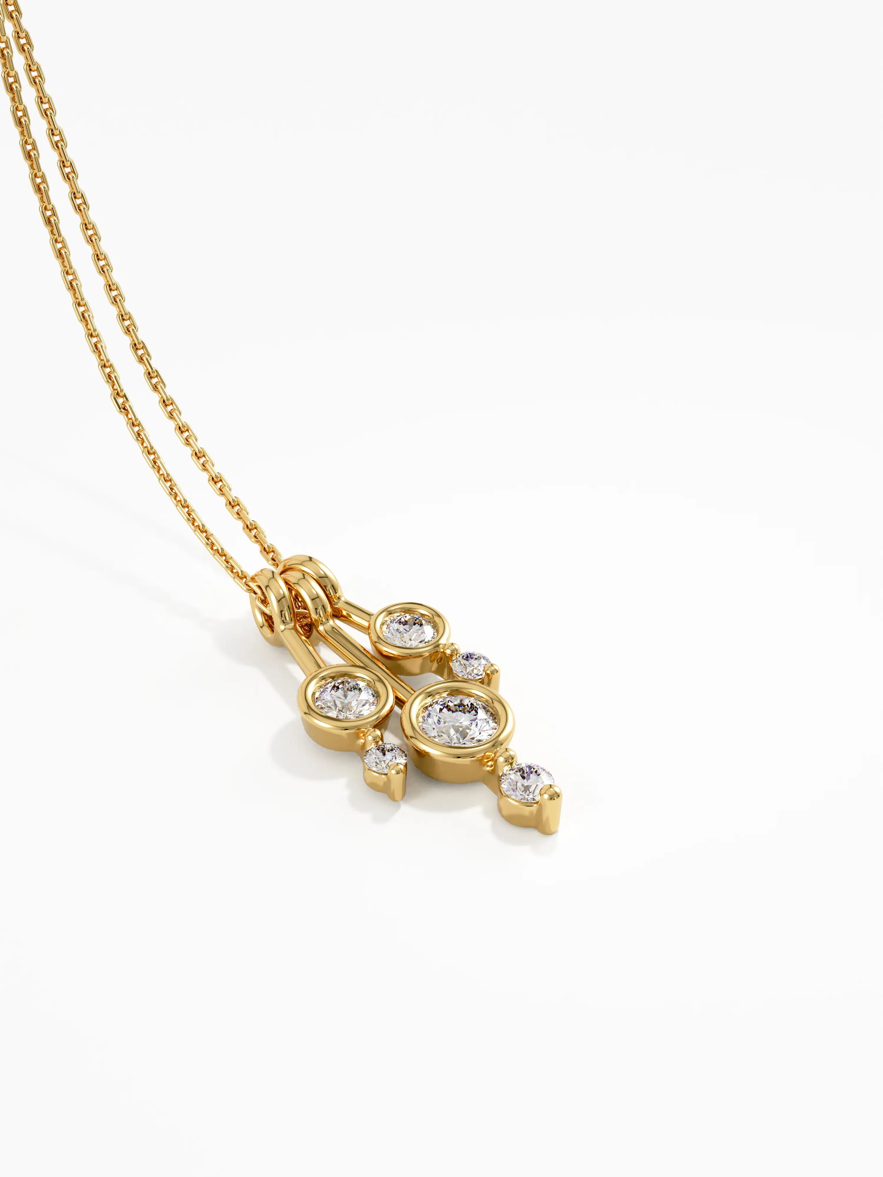 Dangle Necklace, solid gold necklace, view 8 | DiaFifth