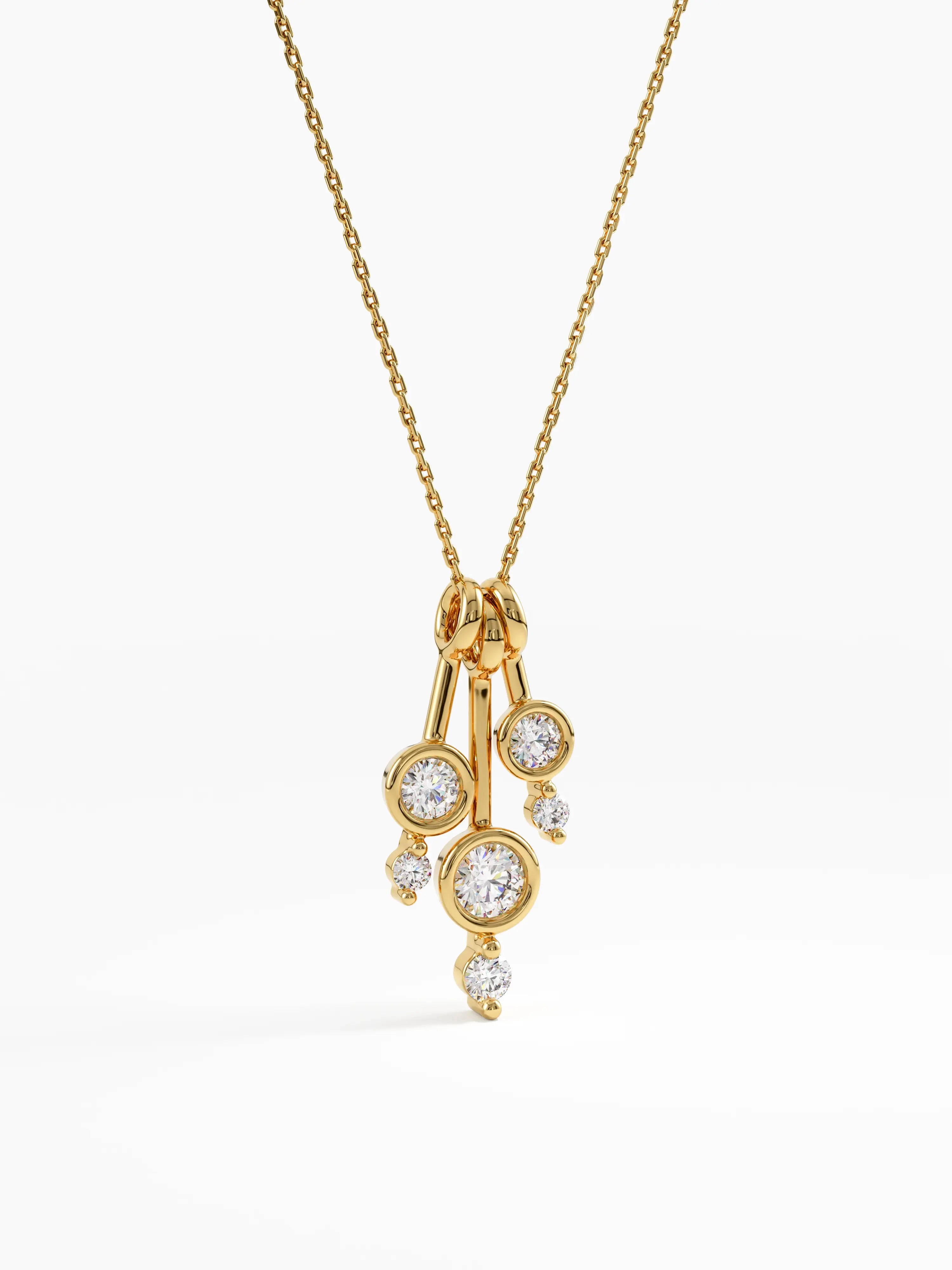 Dangle Necklace, solid gold necklace, view 9 | DiaFifth
