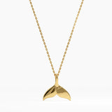 Whale Tail Necklace, solid gold necklace | DiaFifth