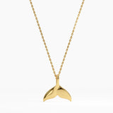 Whale Tail Necklace, solid gold necklace, view 4 | DiaFifth