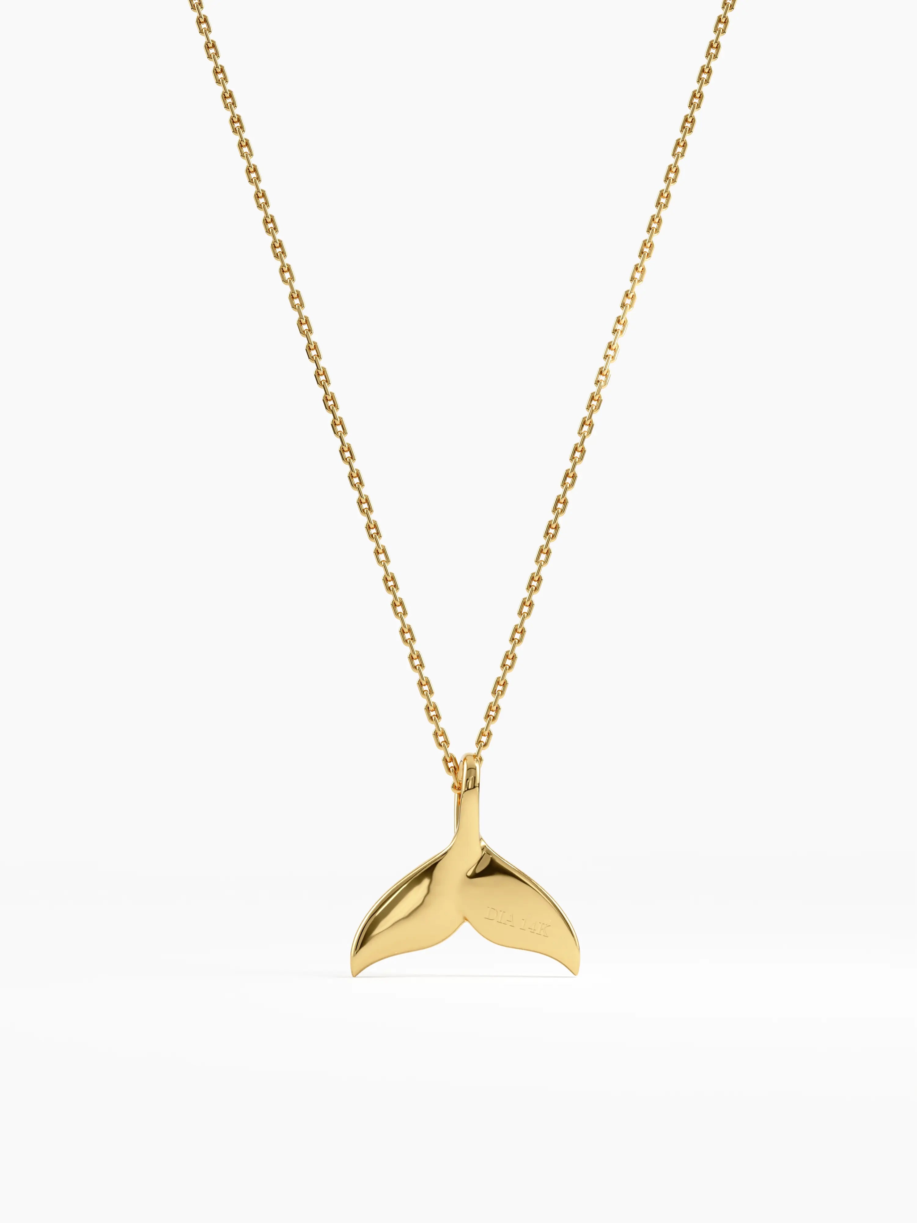 Whale Tail Necklace, solid gold necklace, view 4 | DiaFifth