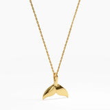 Whale Tail Necklace, solid gold necklace, view 9 | DiaFifth