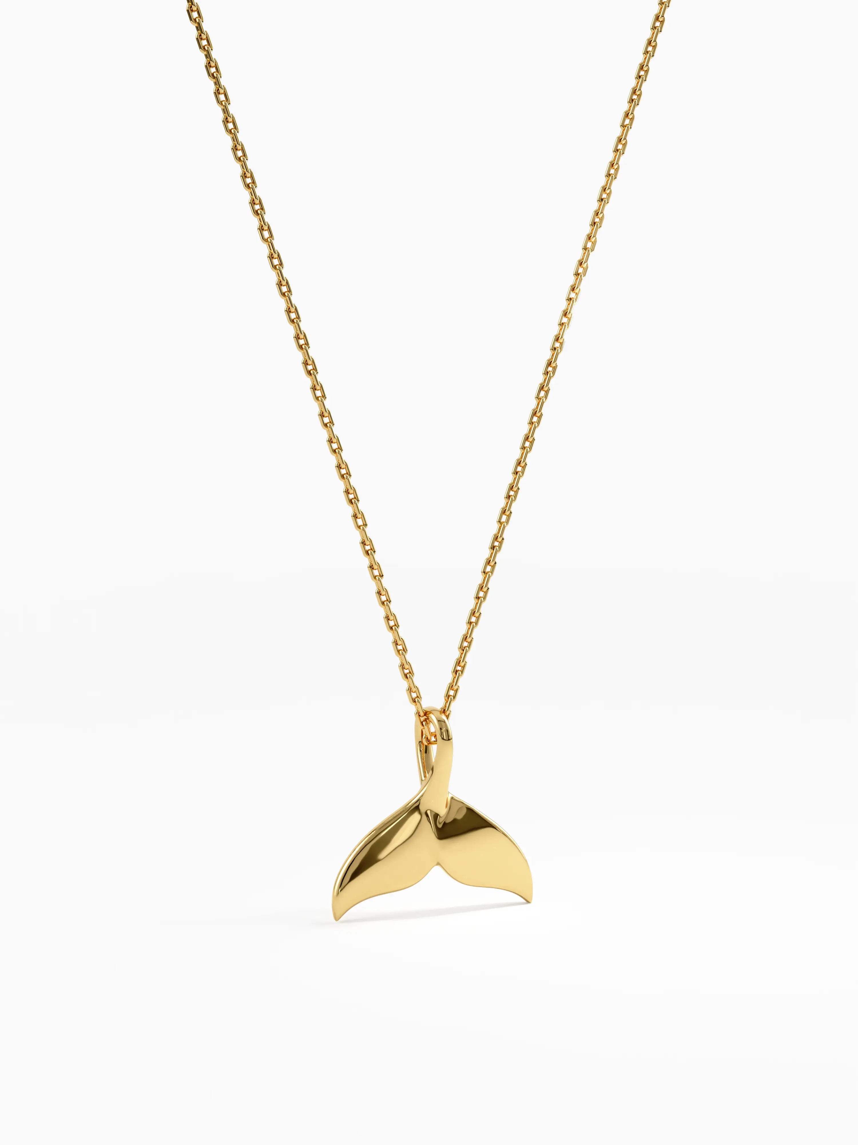 Whale Tail Necklace, solid gold necklace, view 9 | DiaFifth