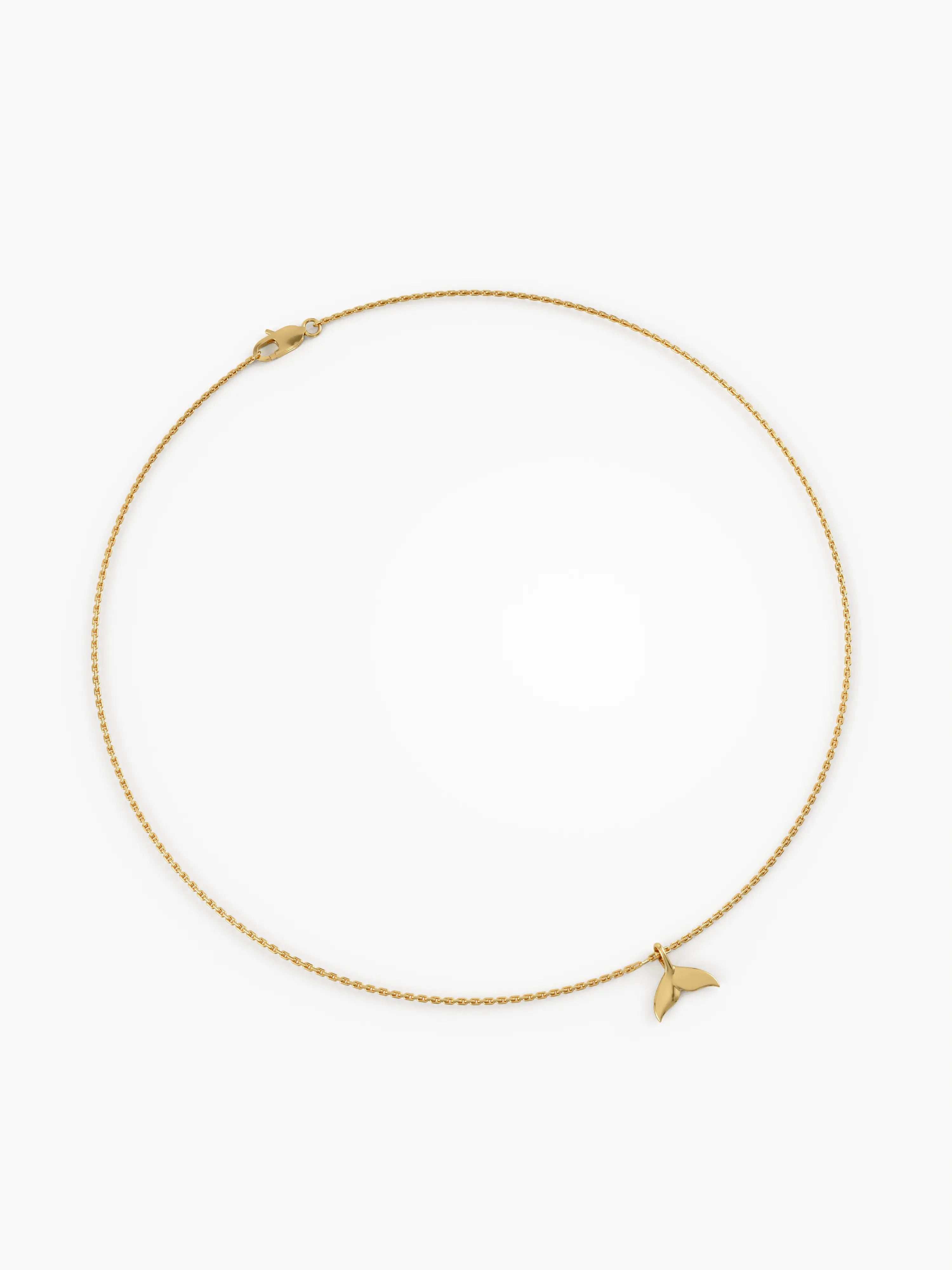 Whale Tail Necklace, solid gold necklace, view 5 | DiaFifth
