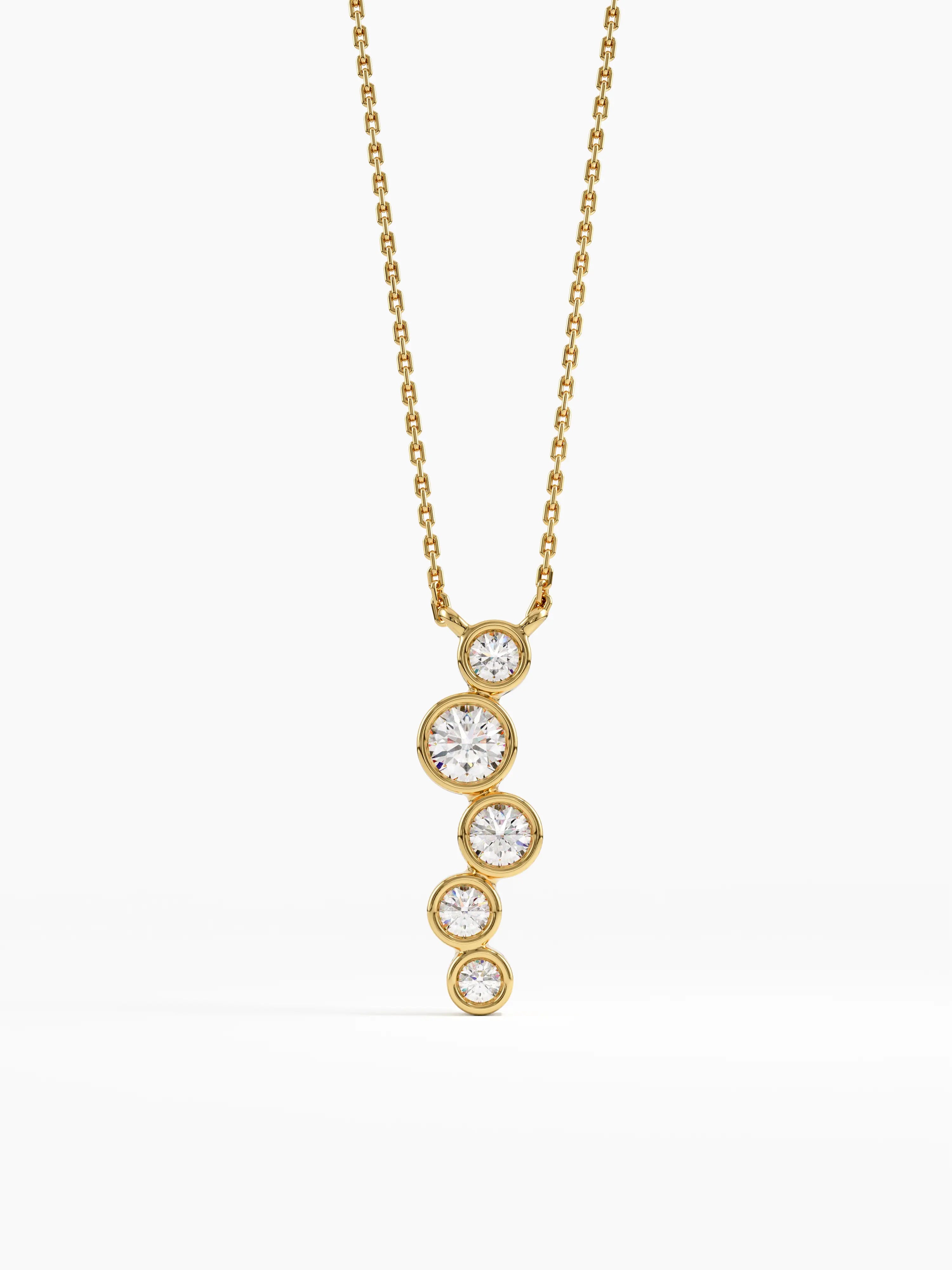 Ascending Necklace, solid gold necklace | DiaFifth