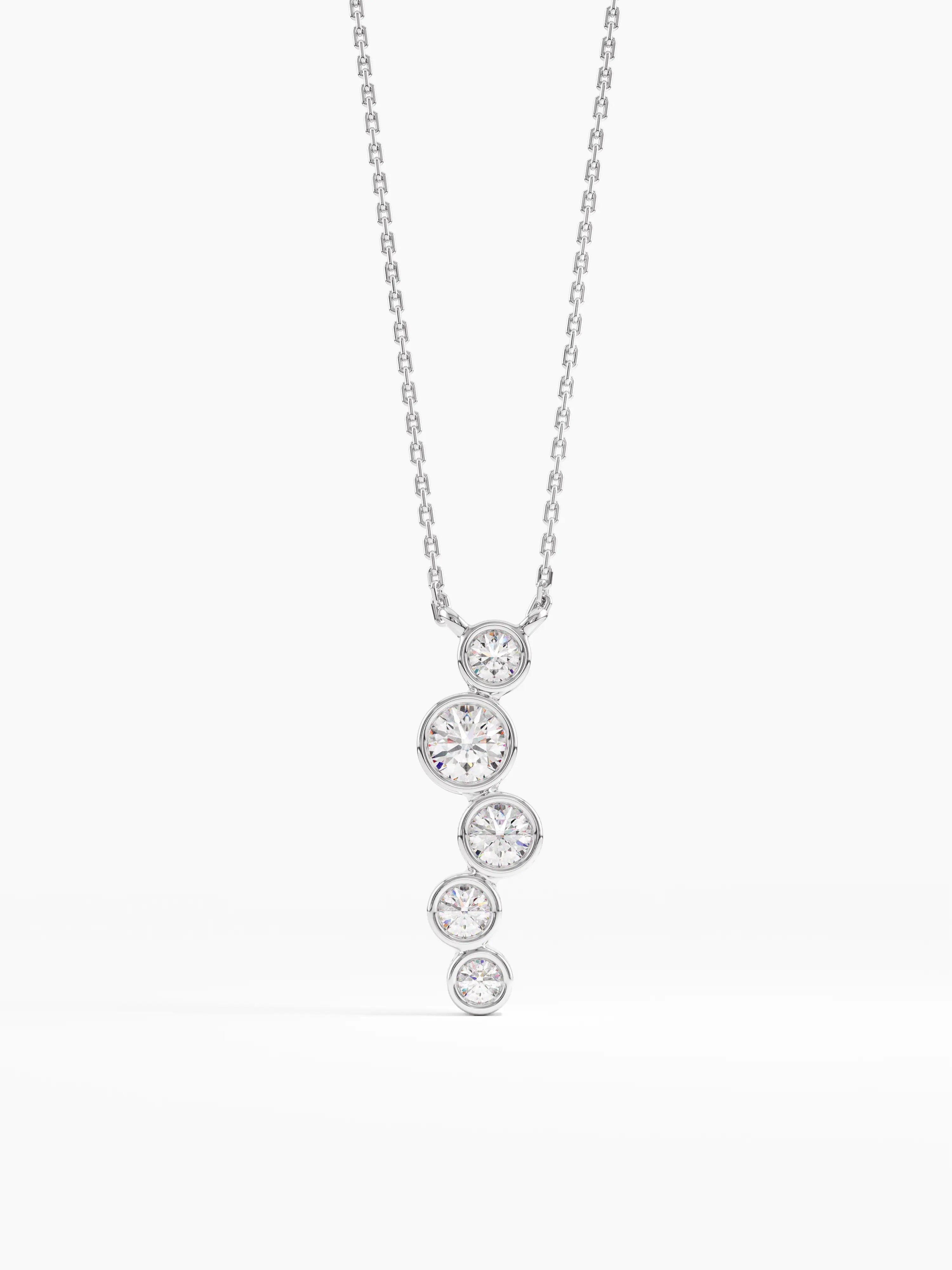 Ascending Necklace, solid gold necklace, view 7 | DiaFifth