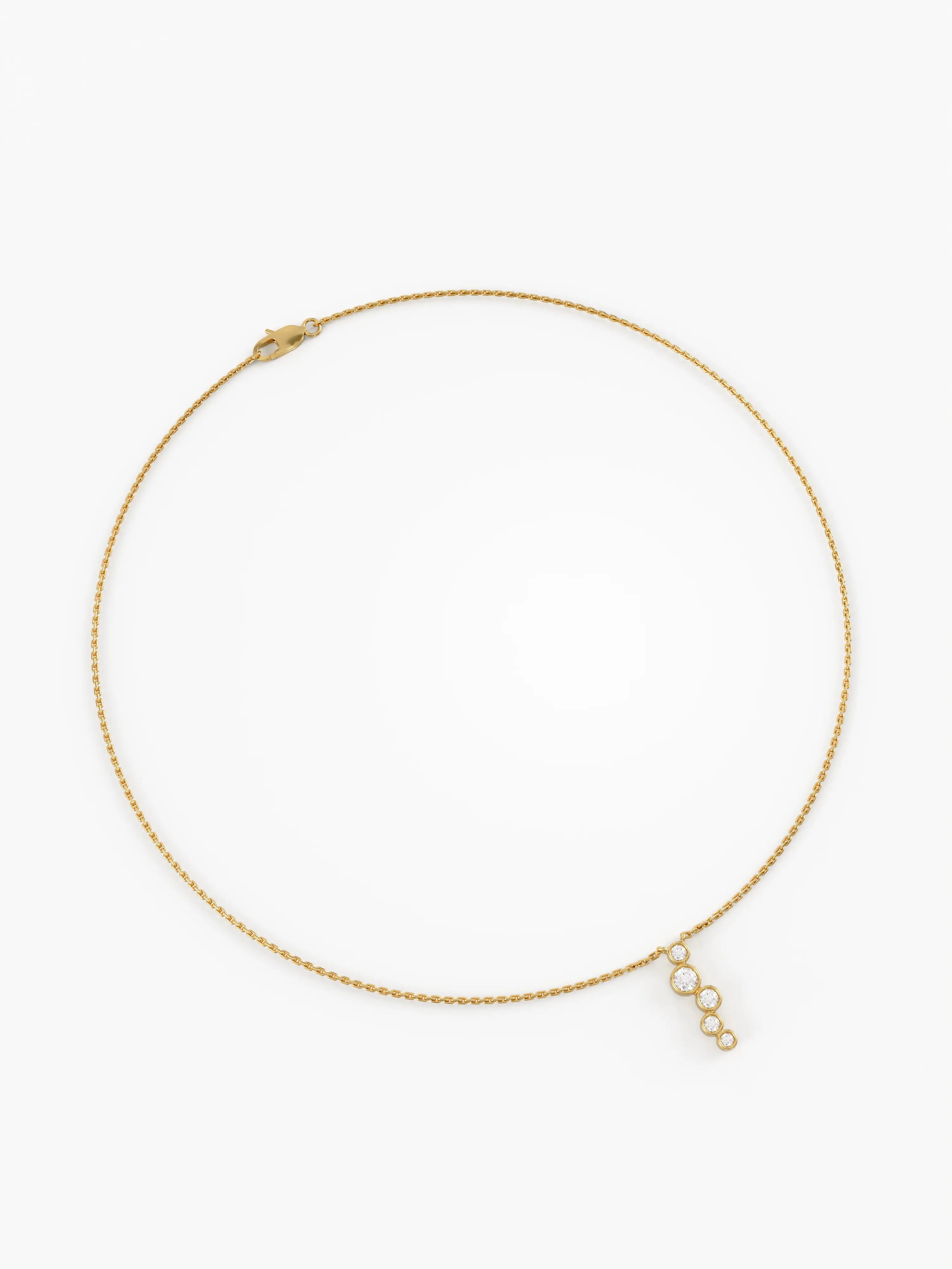 Ascending Necklace, solid gold necklace, view 2 | DiaFifth