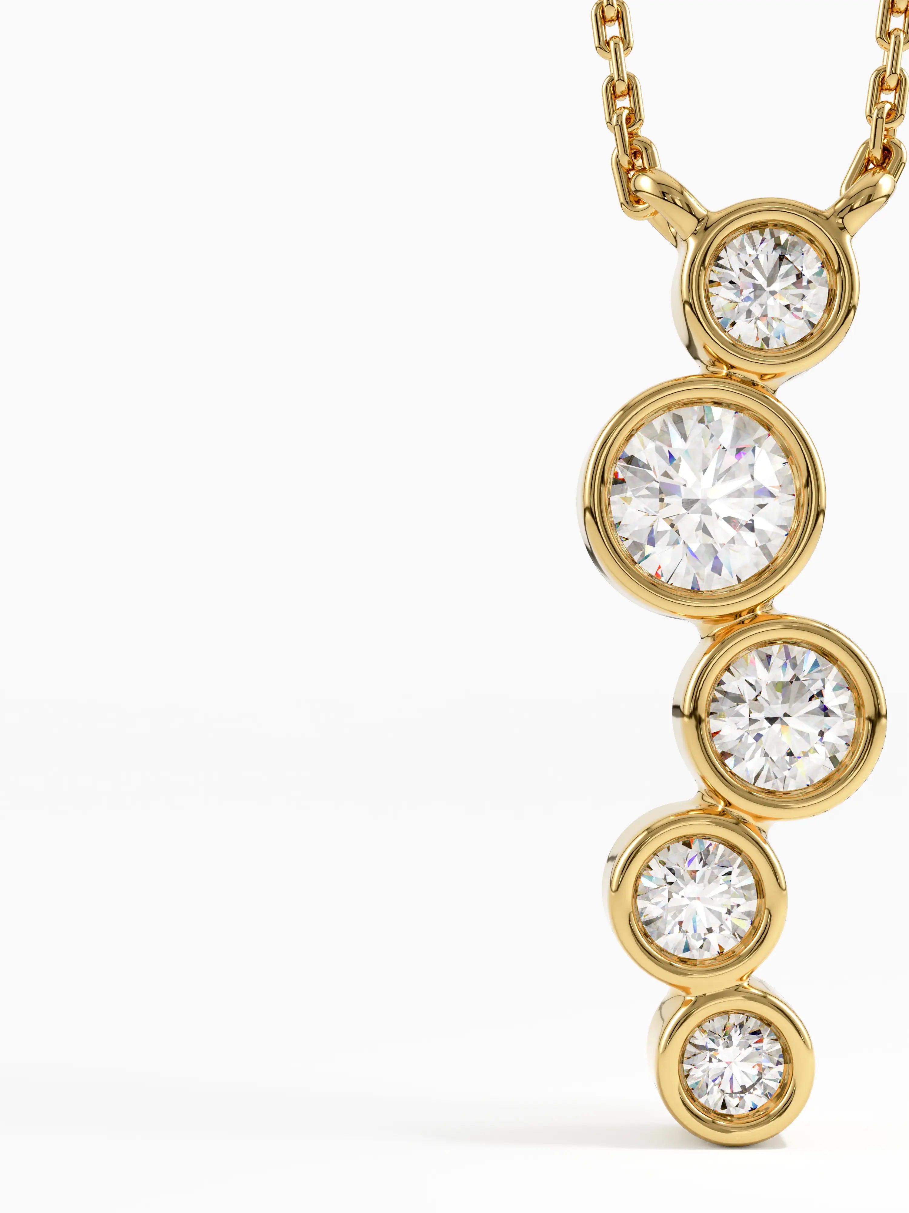 Ascending Necklace, solid gold necklace, view 5 | DiaFifth