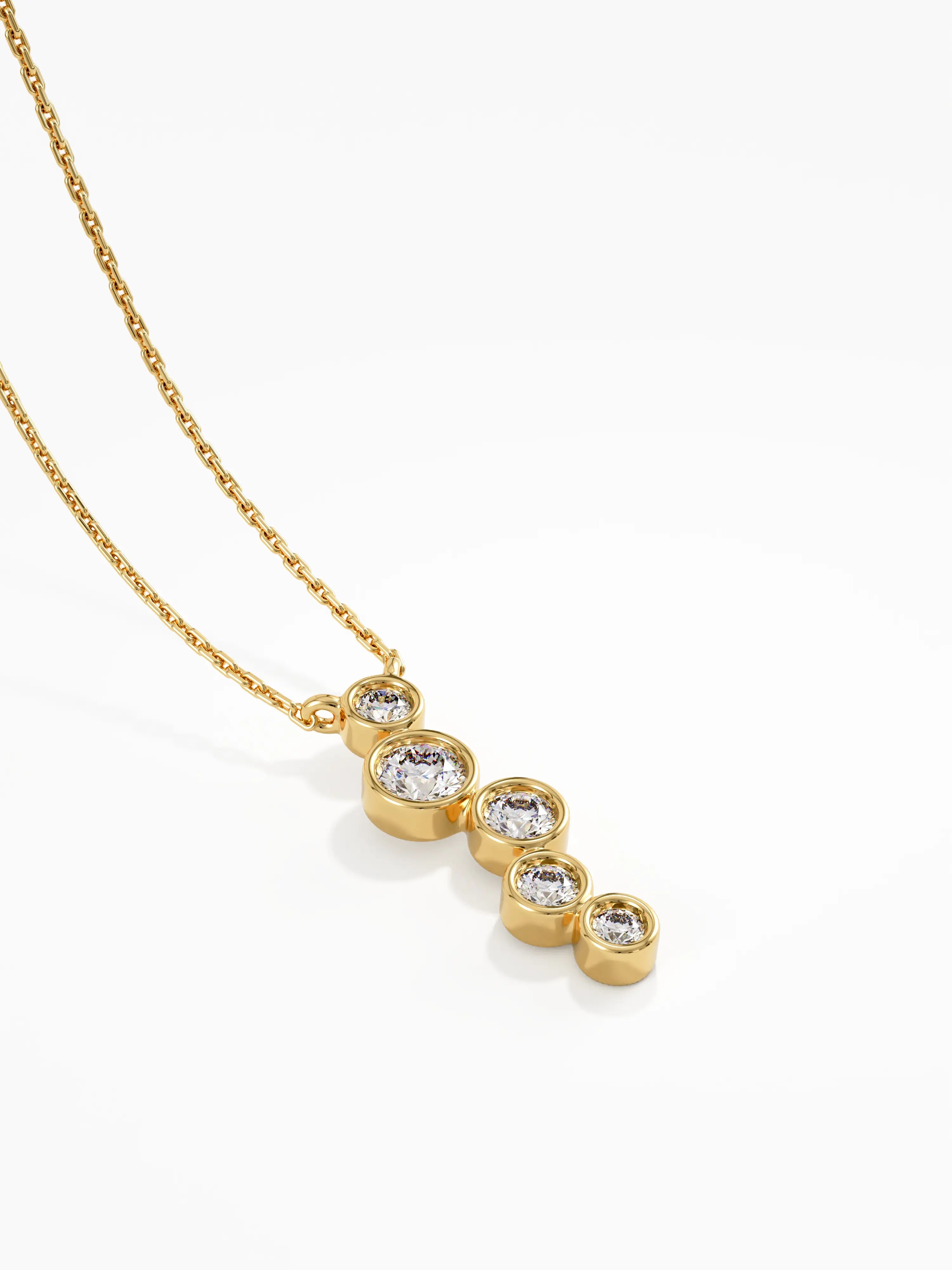 Ascending Necklace, solid gold necklace, view 8 | DiaFifth